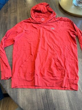 Lacoste Red Men's Lightweight Hooded Sweatshirt